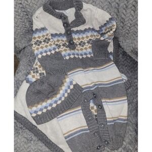 Dylan Abby Baby Boys Sweater Outfit Set Romper Hat Blanket 6-9 Months Gray Blue‎